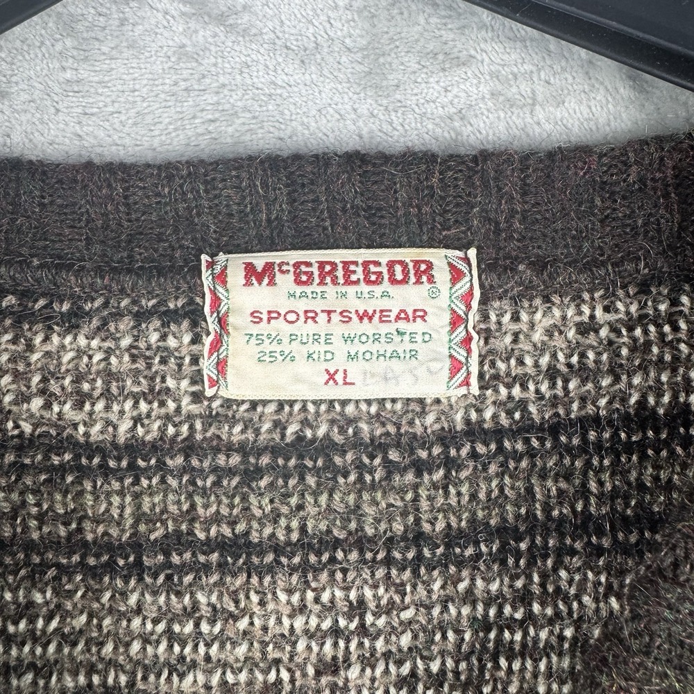 Vintage McGregor Mohair Pure Worsted Blend Sweater Grunge Fuzzy Men's XL 70s USA - Picture 11 of 14